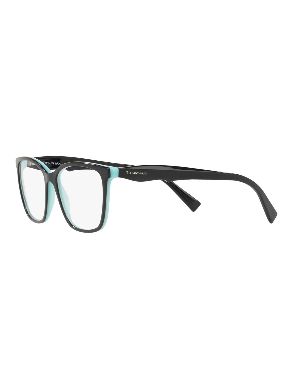 Tiffany & Co. Black with Tiffany Blue Trim Rectangular Glasses